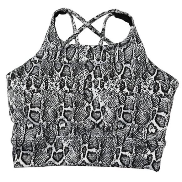 BUFFBUNNY Evolve Jacquard Sports Bra Sz XS Reptilia Print Black White - Picture 2 of 5